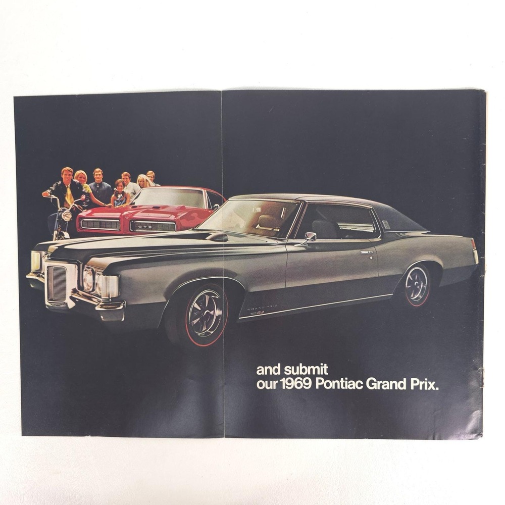 Vintage Pontiac Grand Prix Print Ad Garage Wall Decor Muscle Car Show Display